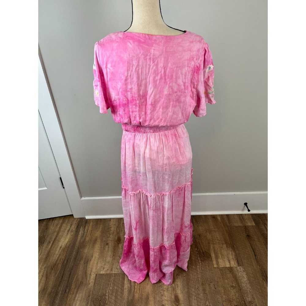 Savanna Jane Women's L Maxi Dress Pink Embroidere… - image 6