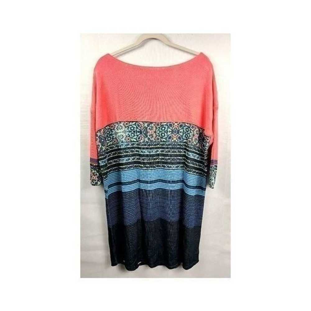 Free People| Coral Stripe| 3/4 Sleeves Sweater Dr… - image 4