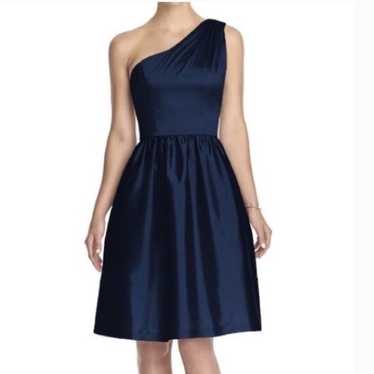 Alfred Sung Navy One Shoulder dress Size 2