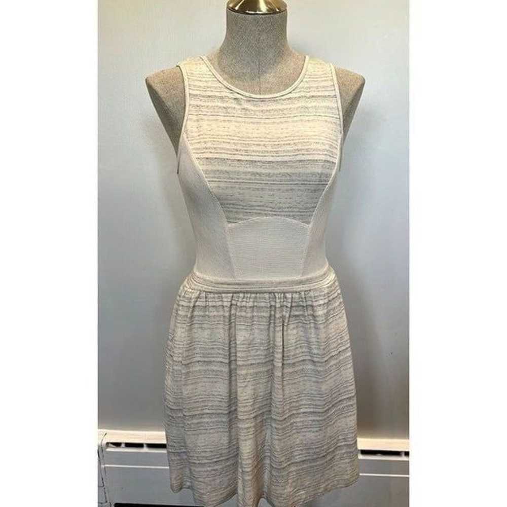 Tart Sleeveless Jersey Knit Dress in Ivory/Gray S… - image 1