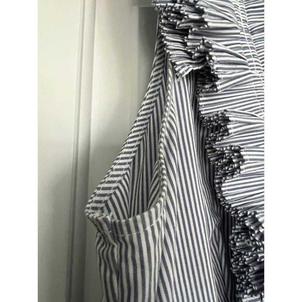 EUC Gracia Black Pleated Dress with Navy Pinstrip… - image 10