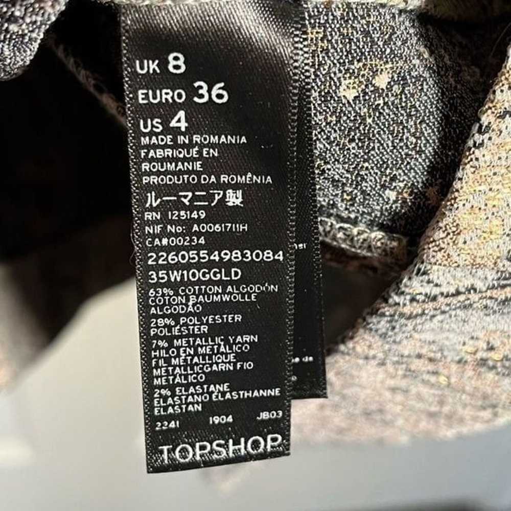 TopShop Sz 4 Metallic Gold Snakeskin Print Dress … - image 11