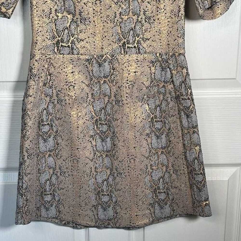 TopShop Sz 4 Metallic Gold Snakeskin Print Dress … - image 3