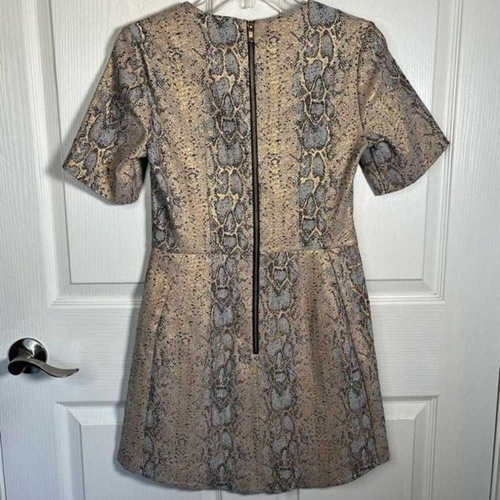 TopShop Sz 4 Metallic Gold Snakeskin Print Dress … - image 8