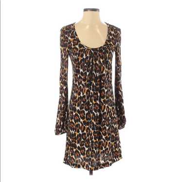 Trina Turk Cheetah Silk Dress LS 4 - image 1