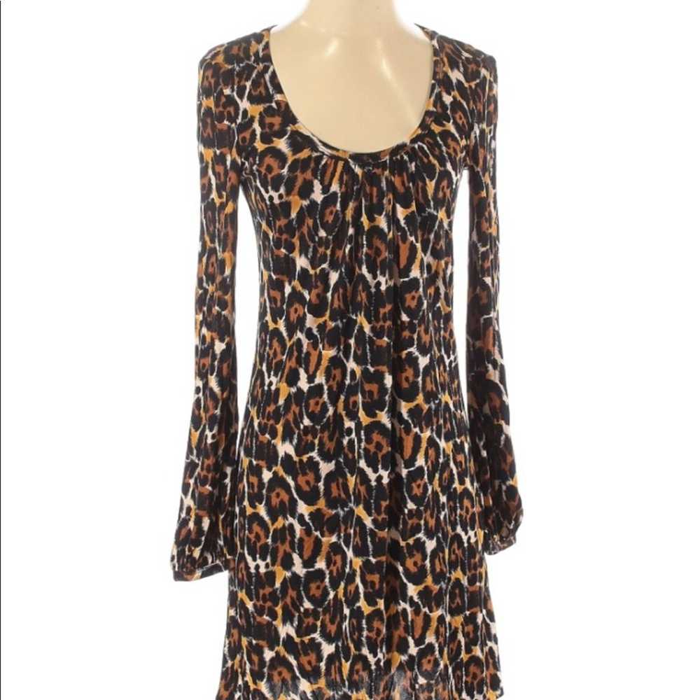 Trina Turk Cheetah Silk Dress LS 4 - image 3