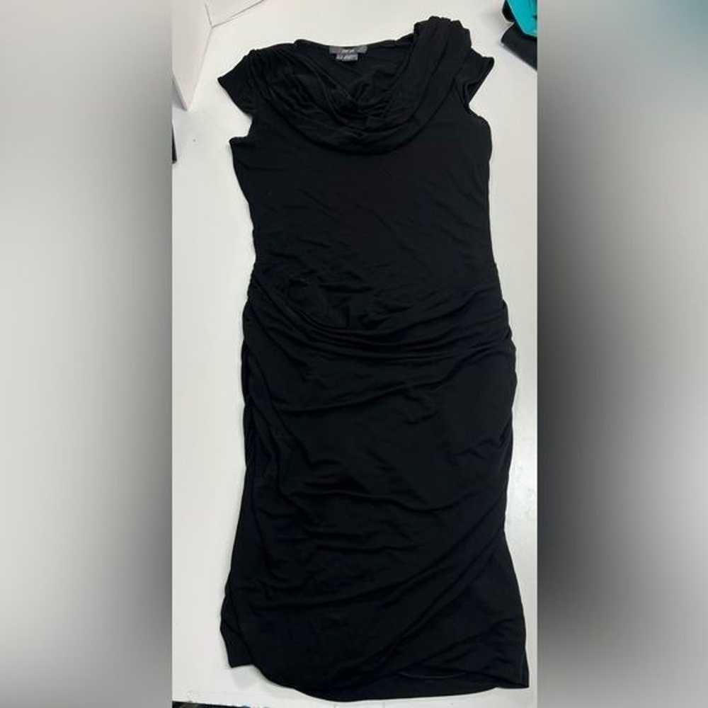 Per Se Black Ruched Cowl Neck Sleeveless Dress Si… - image 7