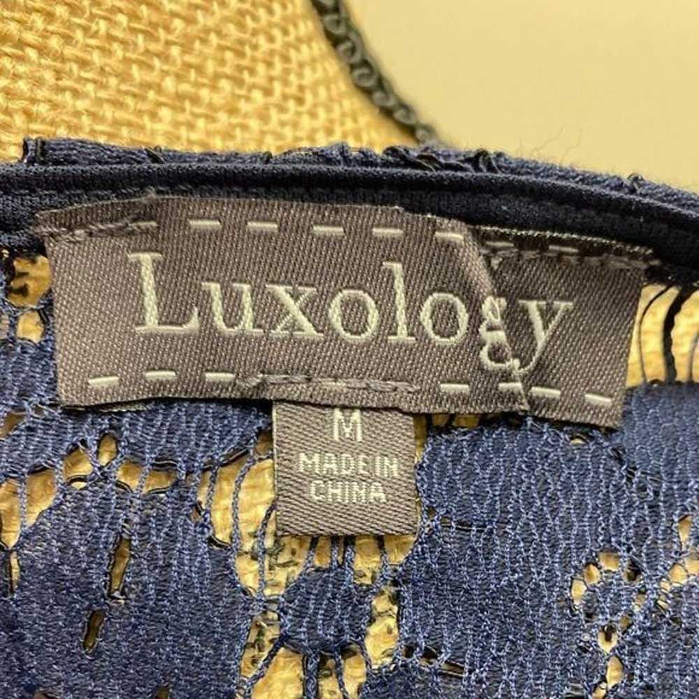 Luxology blue lace and pinstripe shift mini dress - image 4