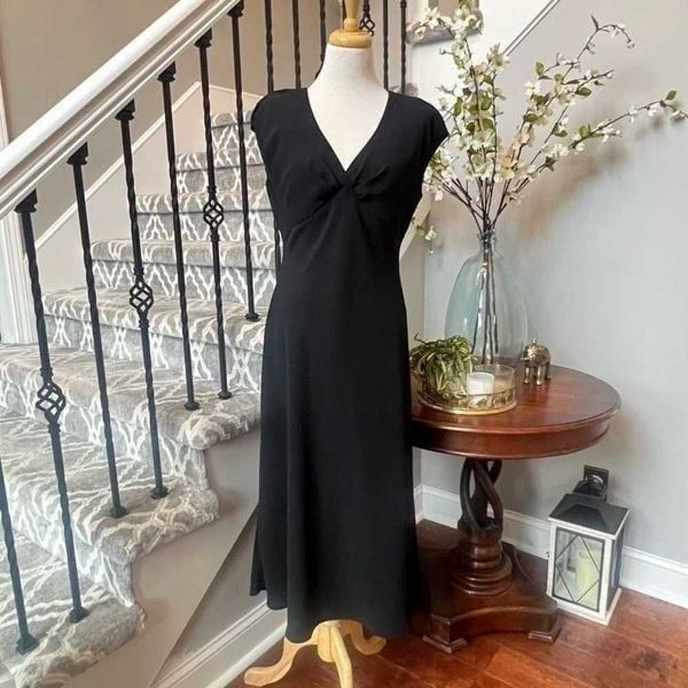 Jones Wear Dress Womens 10 Black Midi A-Line V Ne… - image 2