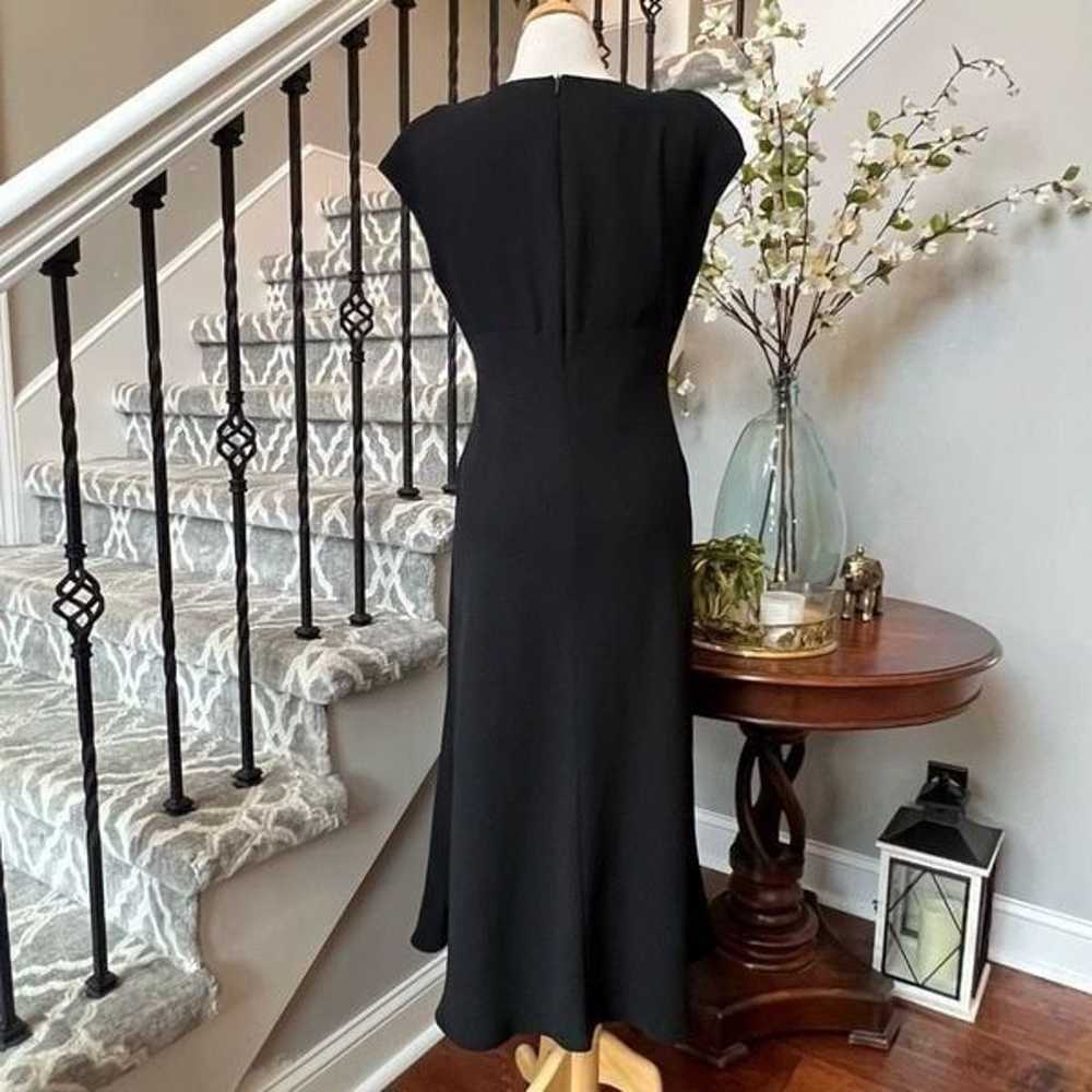 Jones Wear Dress Womens 10 Black Midi A-Line V Ne… - image 4