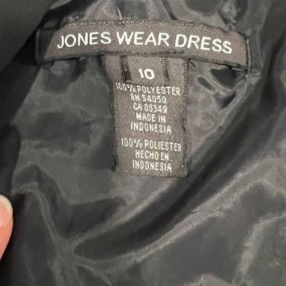 Jones Wear Dress Womens 10 Black Midi A-Line V Ne… - image 6