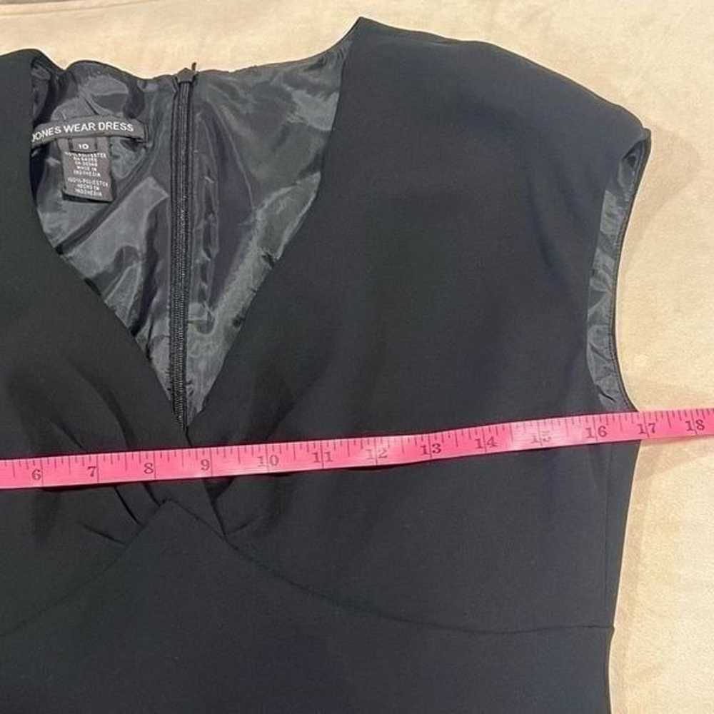 Jones Wear Dress Womens 10 Black Midi A-Line V Ne… - image 7