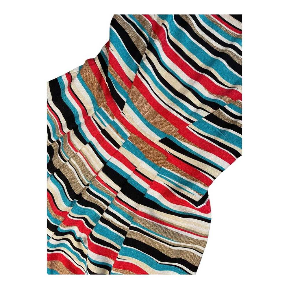 ANNE KLEIN Bright Color Striped Fit Flare DRESS W… - image 2
