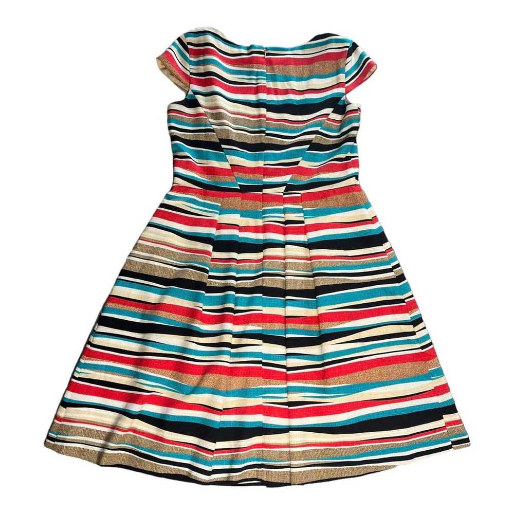 ANNE KLEIN Bright Color Striped Fit Flare DRESS W… - image 3