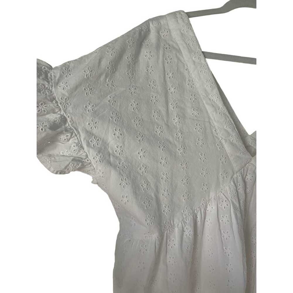 ASOS Eyelet Deep V-Neck Mini Dress Flutter Sleeve… - image 12