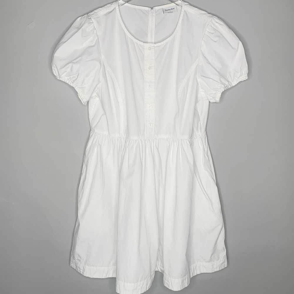 Sunday Best L White Duchess Poplin Dress Button U… - image 1