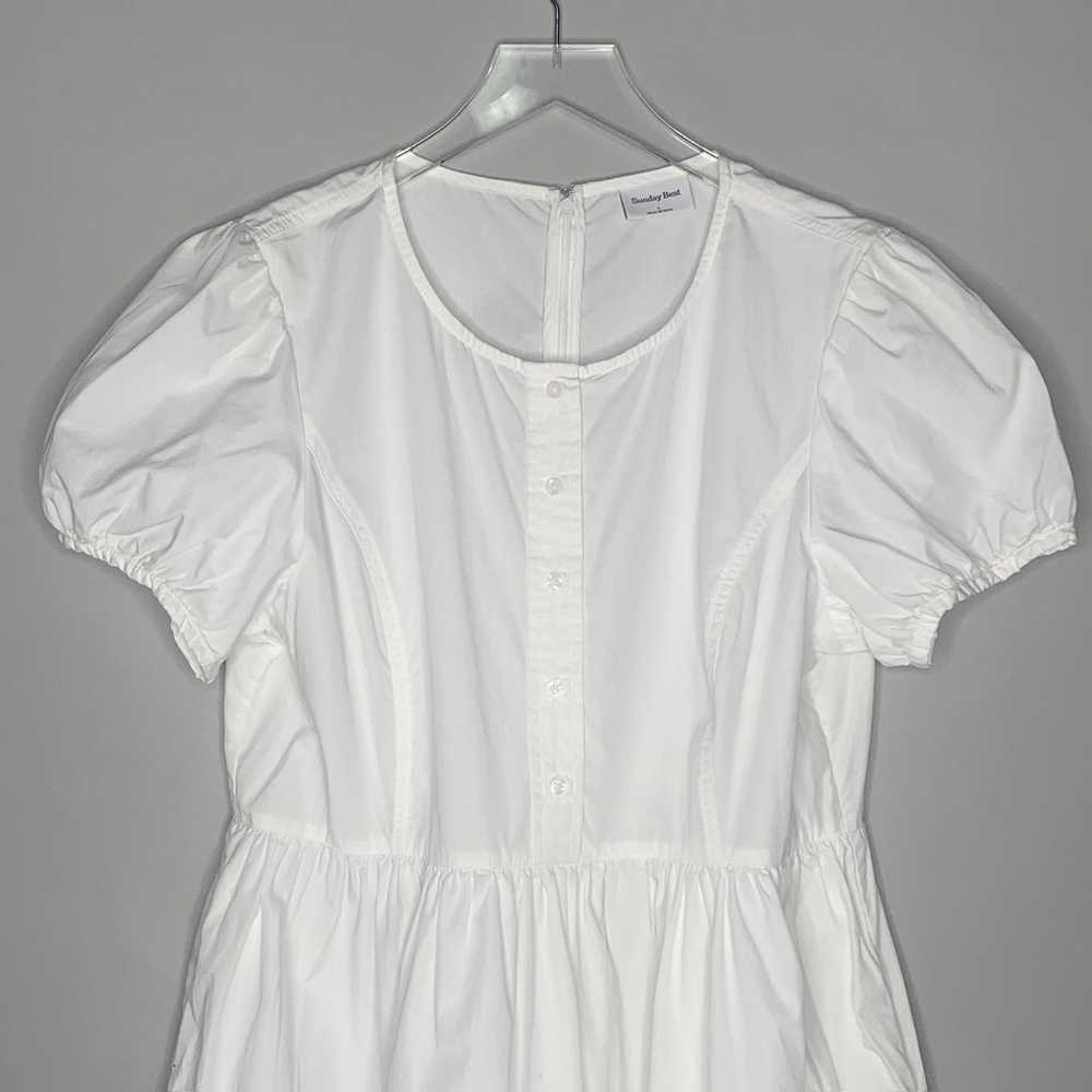 Sunday Best L White Duchess Poplin Dress Button U… - image 5