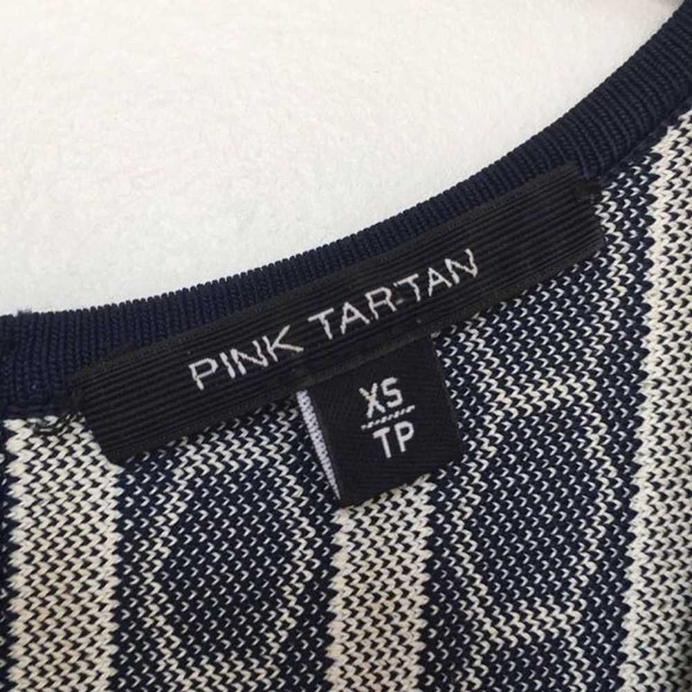 Pink Tartan knit handkerchief hem tank dress sz XS - image 5