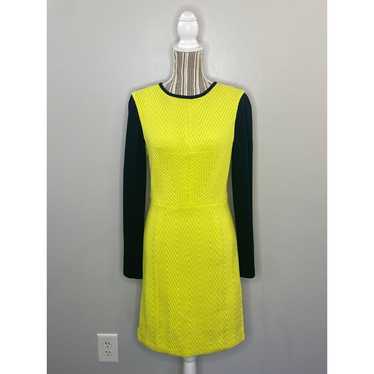 Tibi Black Yellow Ponte Sheath Dress Women Size 6 