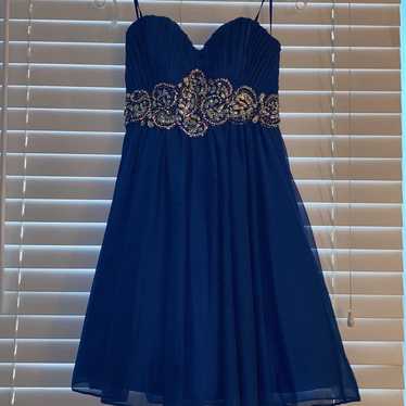 Navy Blue Formal Short Dress