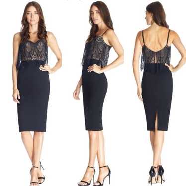 DRESS THE POPULATION Paula Lace Overlay Dress XS … - image 1