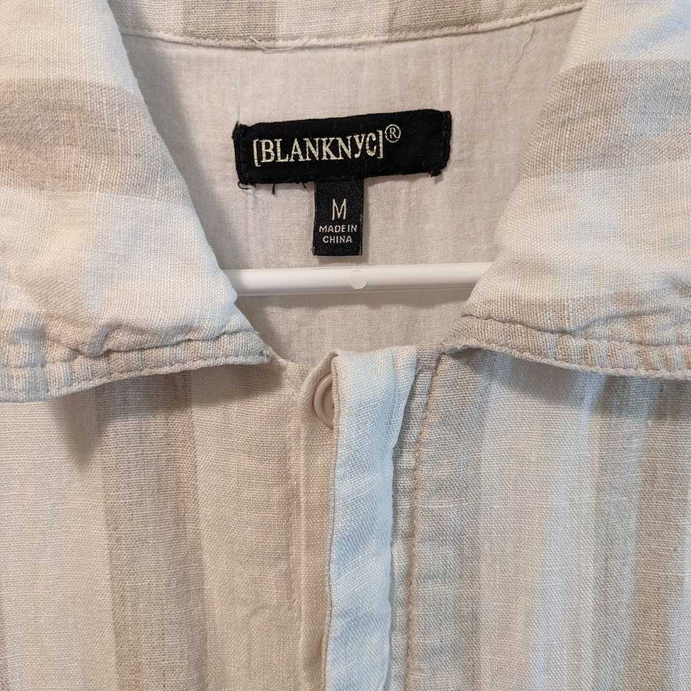 Blank NYC Off-White Striped 100% Linen Romper - image 10