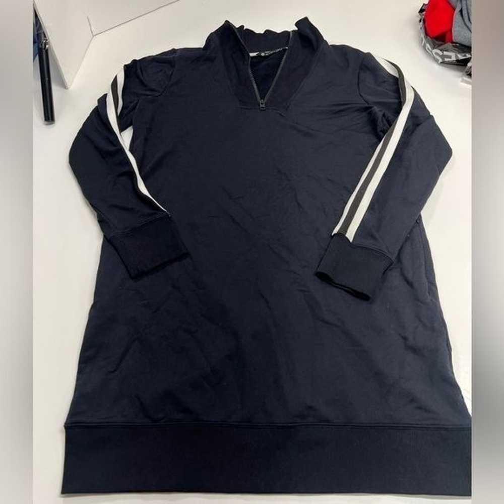 Athleta Circa Track Sweatshirt Dress Black and Wh… - image 2