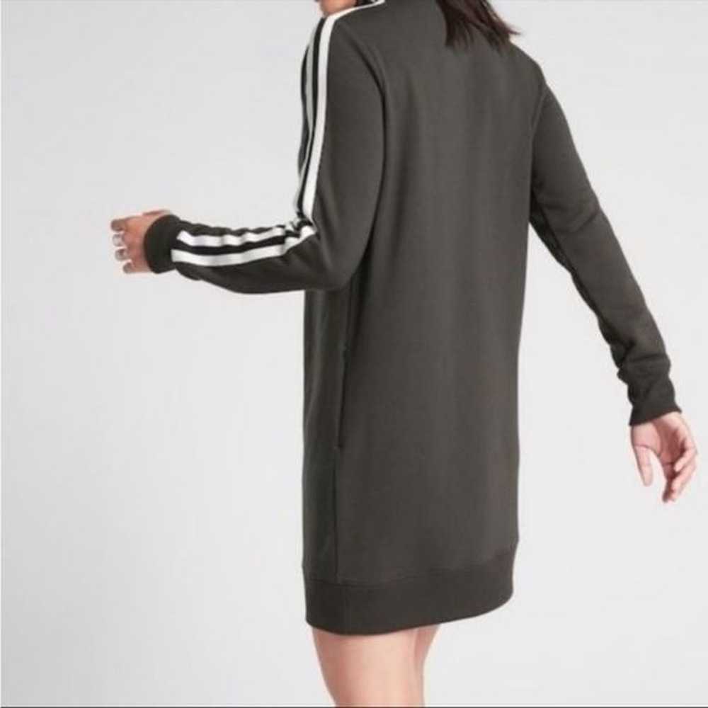 Athleta Circa Track Sweatshirt Dress Black and Wh… - image 3