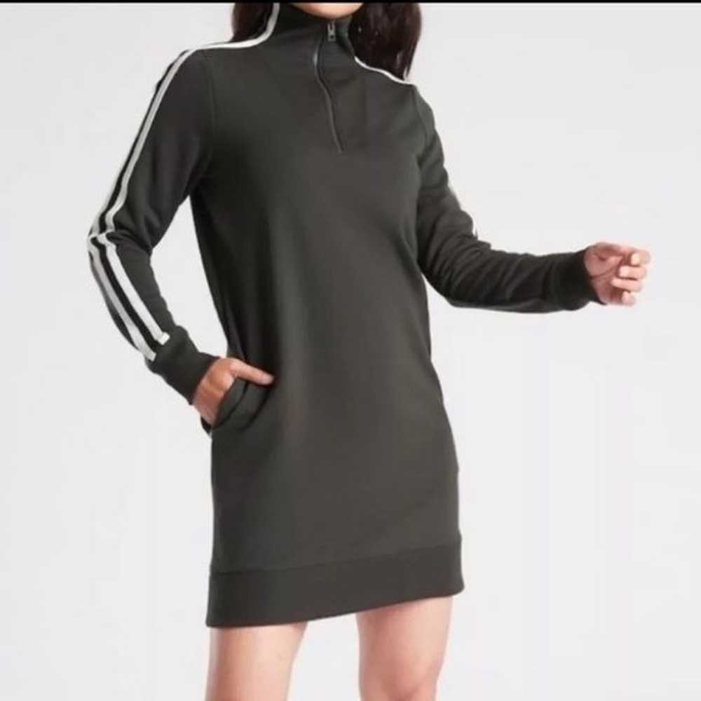 Athleta Circa Track Sweatshirt Dress Black and Wh… - image 7