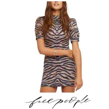 FREE PEOPLE Take Me Out Zebra Jacquard Stretch Kn… - image 1
