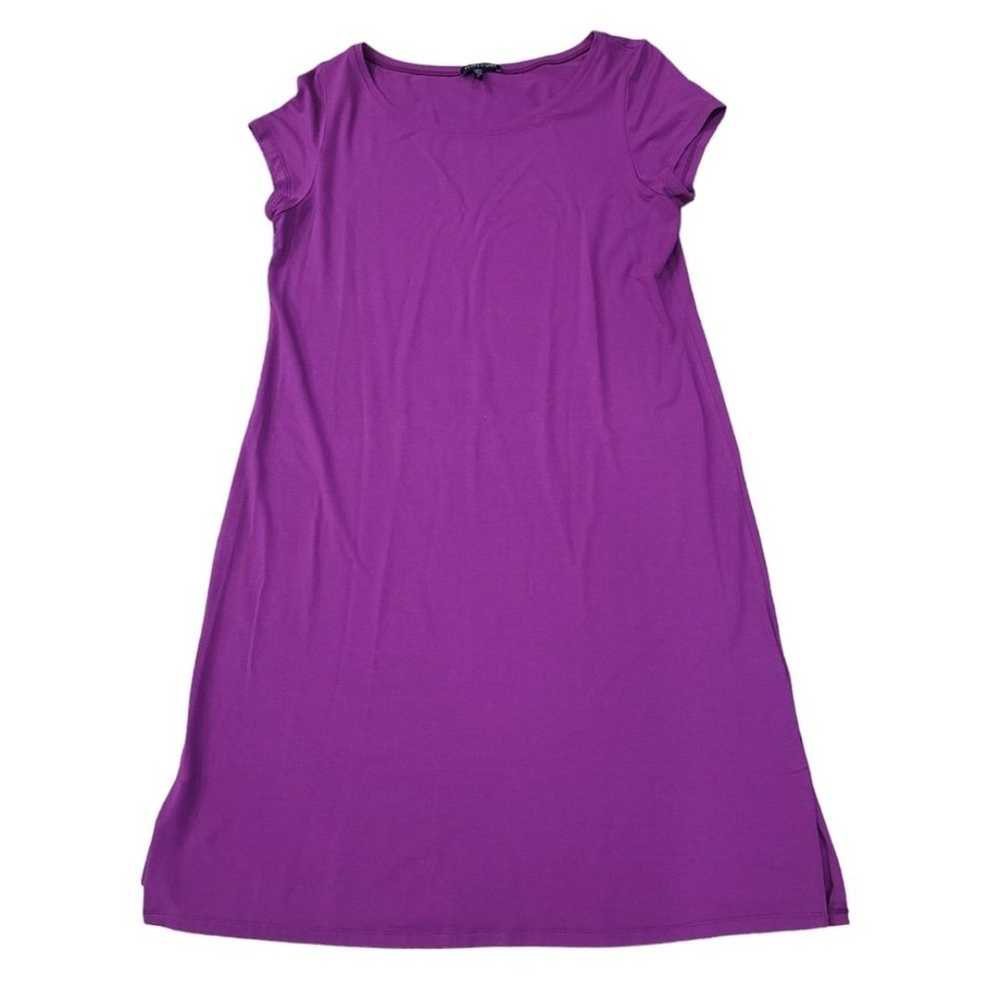 Eileen Fisher Purple Short Sleeve T-Shirt Dress S… - image 2