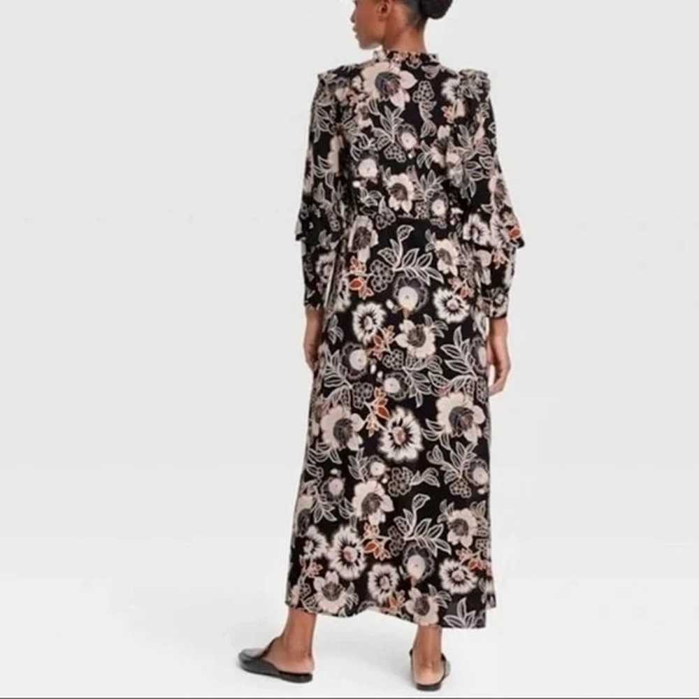 Who What Wear Long Sleeve Batik Floral Maxi Dress… - image 3
