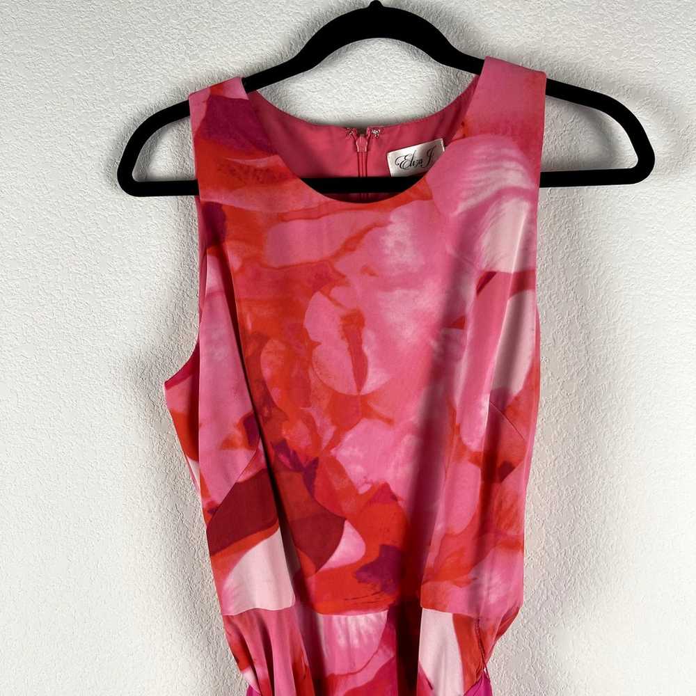 Eliza J Floral Midi Dress Womens 12 Pink Red Asym… - image 2