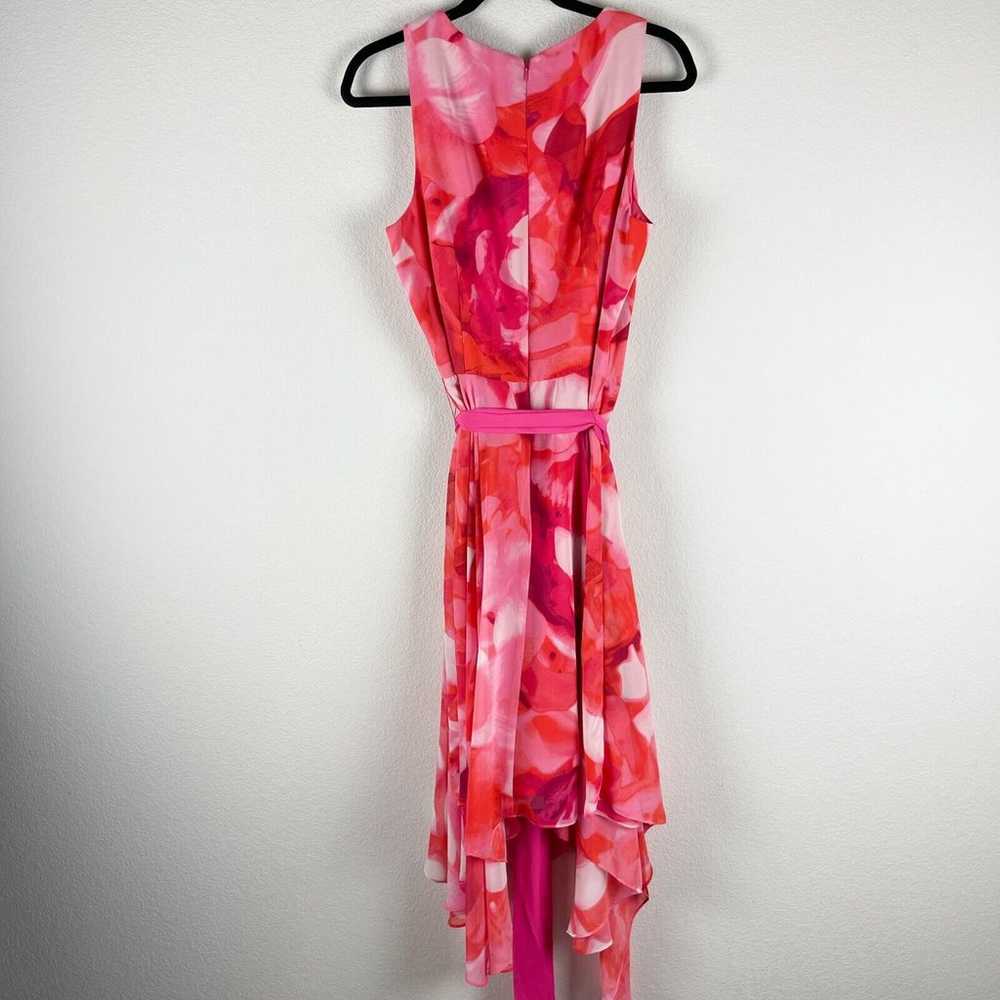 Eliza J Floral Midi Dress Womens 12 Pink Red Asym… - image 8