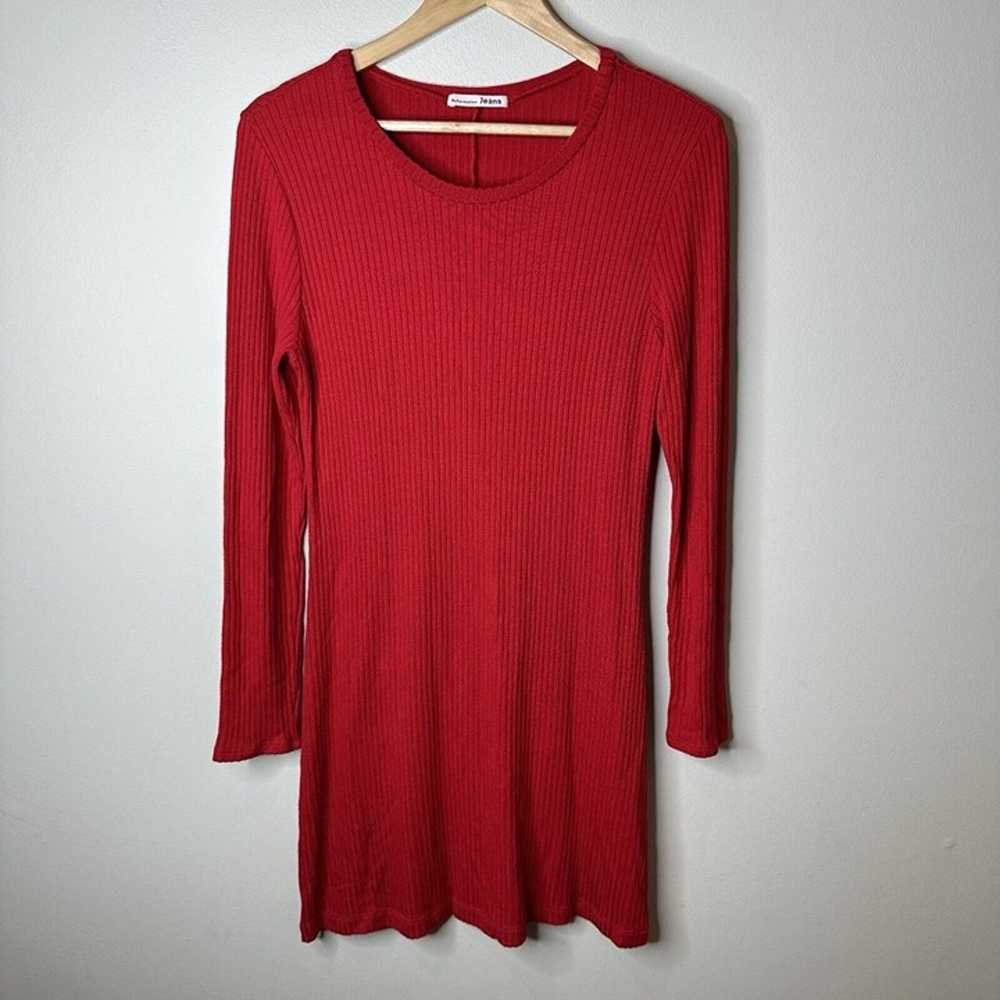 Reformation Dress Women’s Red Ribbed Mini Dress L… - image 3