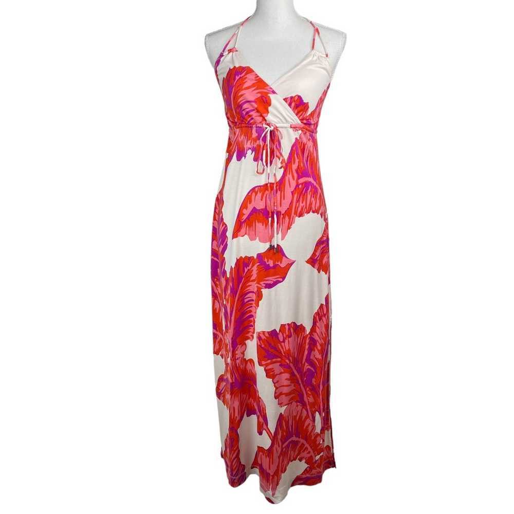 Milly Collection Halter Maxi Dress Silk Blend Ban… - image 3