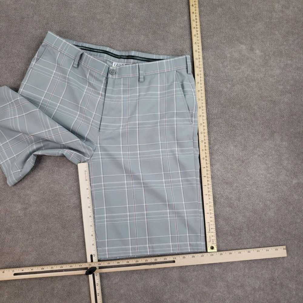 Izod Izod Chino Shorts Mens Size 36 Gray White Pl… - image 2