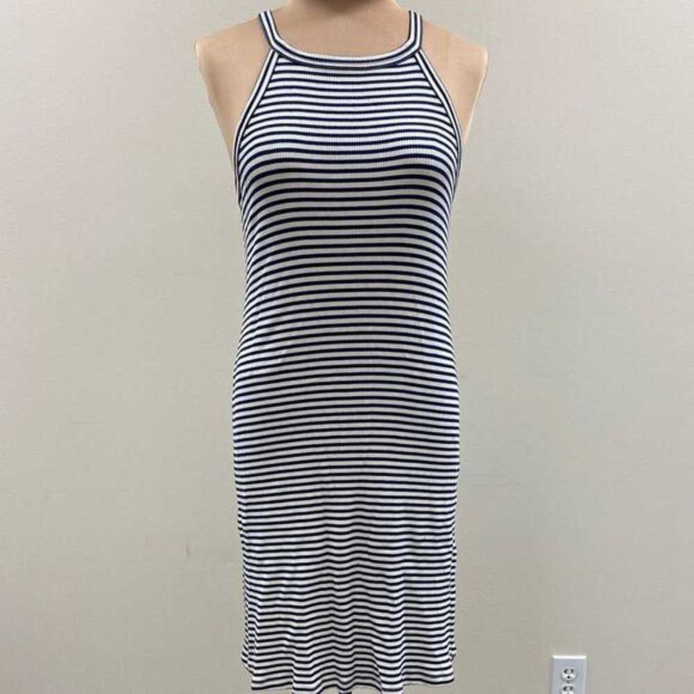 Madewell navy blue and white District Dress in St… - image 4