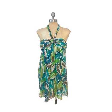 Milly New York Blue Green Retro Halter Dress size… - image 1