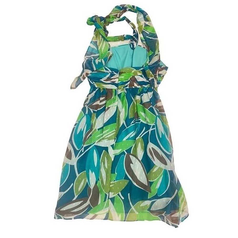 Milly New York Blue Green Retro Halter Dress size… - image 3