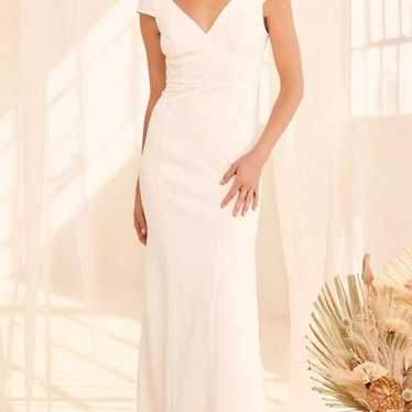 Lulus The One You Love White Cap Sleeve Mermaid M… - image 1