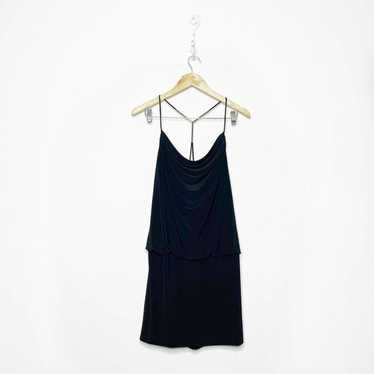 Vintage 00s Y2K cache cowl neck mini dress black … - image 1