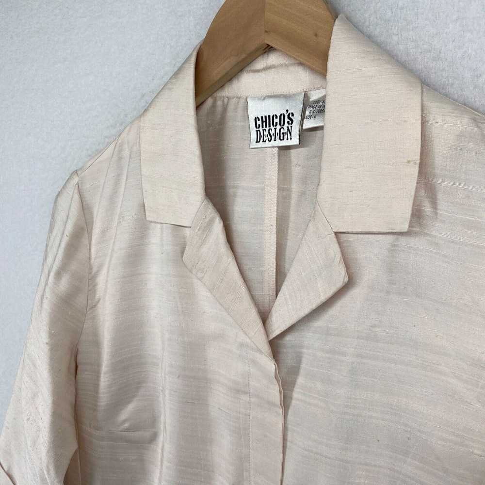 Vintage CHICO'S Blouse 0 S/4 DESIGN Silk Textured… - image 2