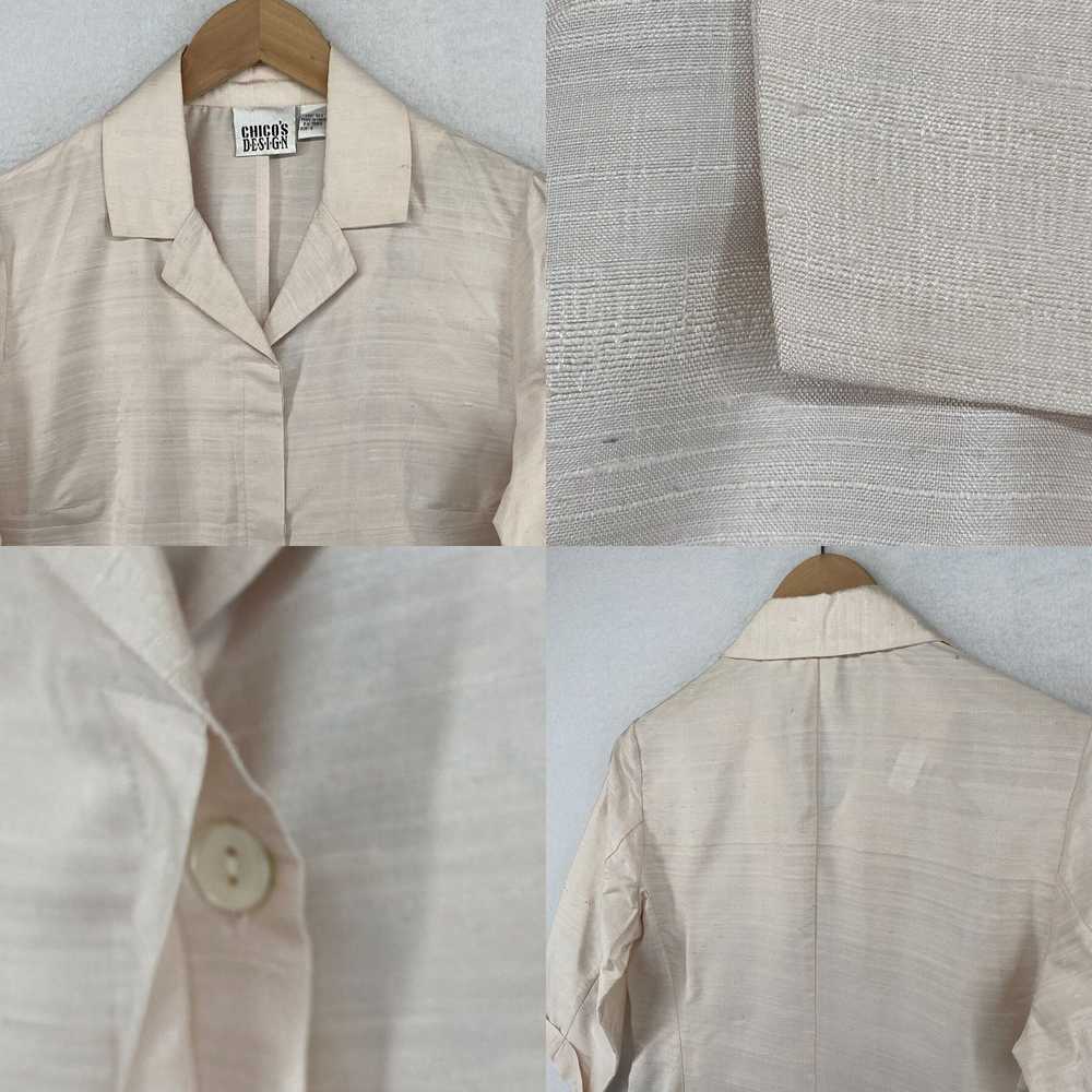 Vintage CHICO'S Blouse 0 S/4 DESIGN Silk Textured… - image 4