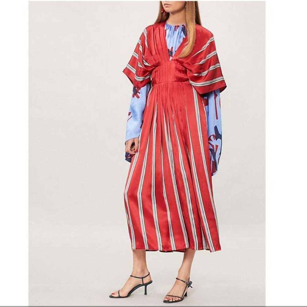 Roksanda ROKSANDA Mihara Pleated Striped Silk-sat… - image 1