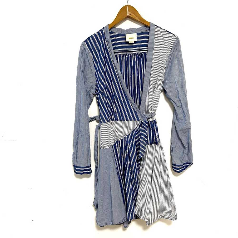 Anthropologie Maeve Blue White Newport Striped Wr… - image 2