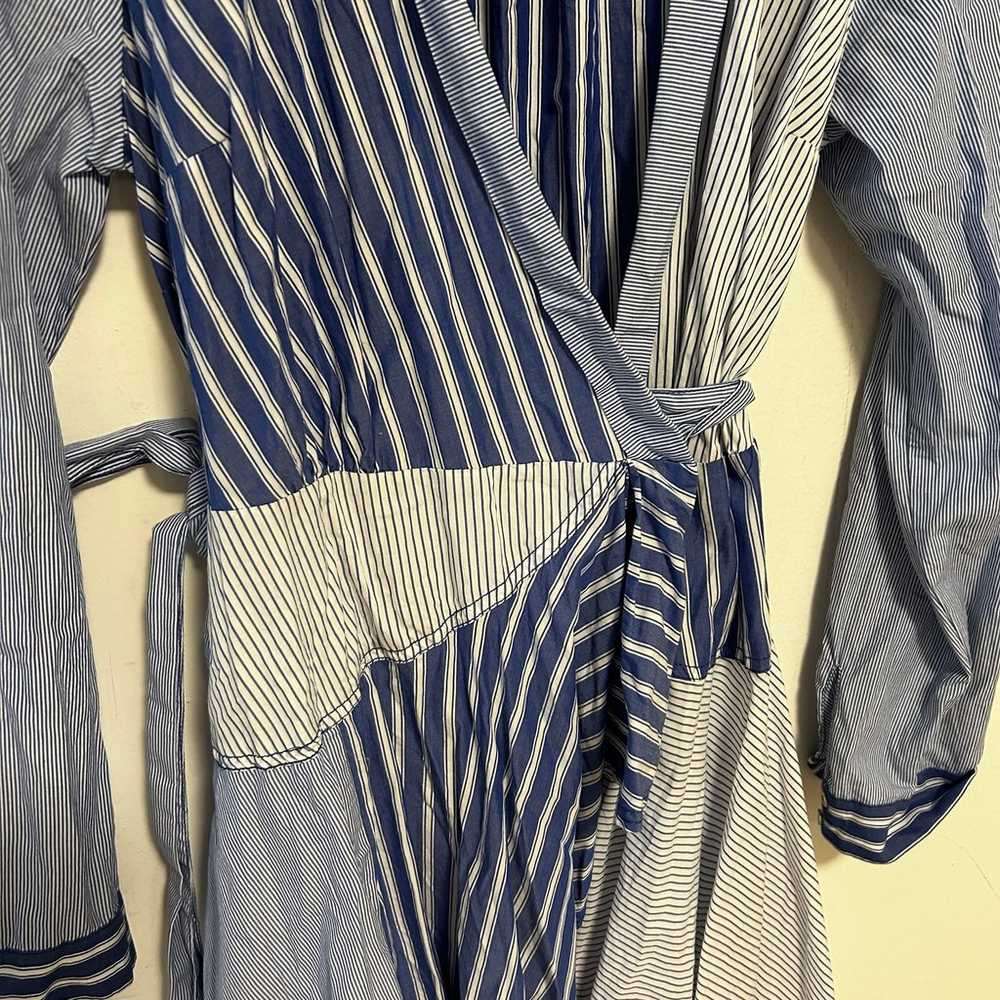 Anthropologie Maeve Blue White Newport Striped Wr… - image 3