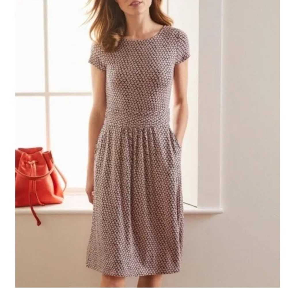 Boden Amelie Print Jersey Dress Size 14L Floral C… - image 2