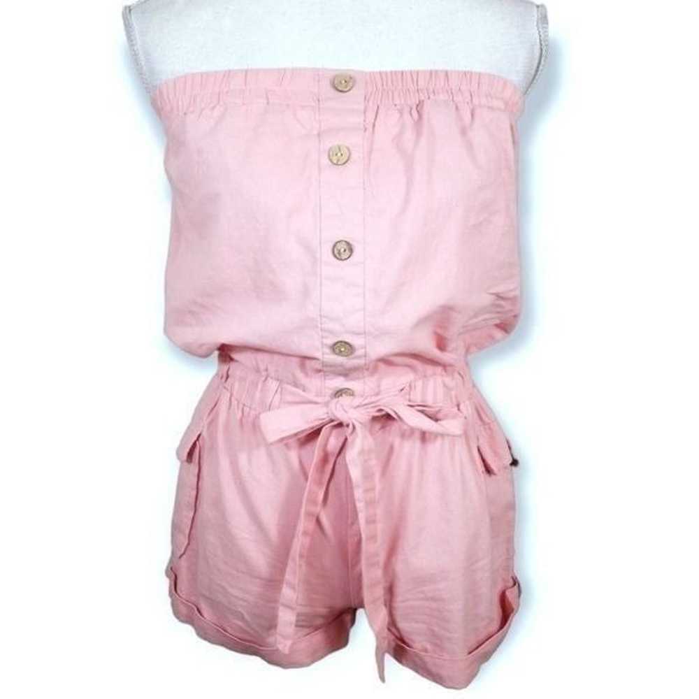 POETRY CLOTHING PINK STRAPLESS ROMPER SZ.L EUC - image 1