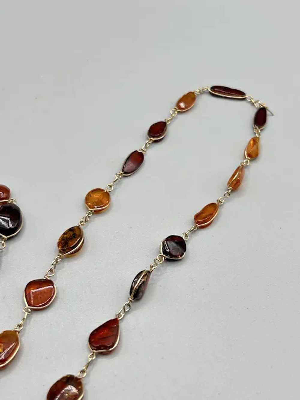 Genuine Caged Wire Wrapped Amber Necklace & Brace… - image 4